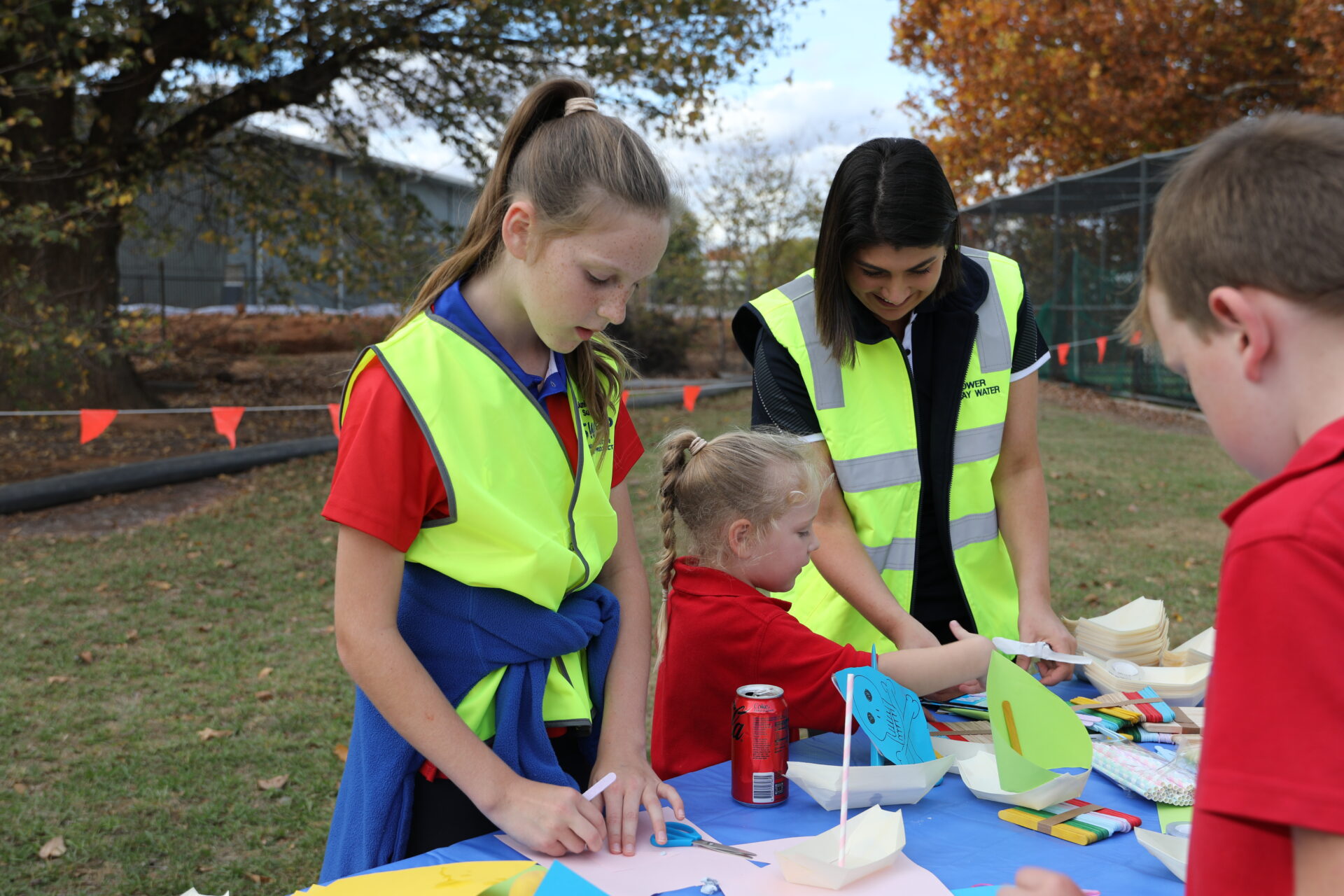 Nichols Point Primary School students taking part in the activities at the Meet the team event 